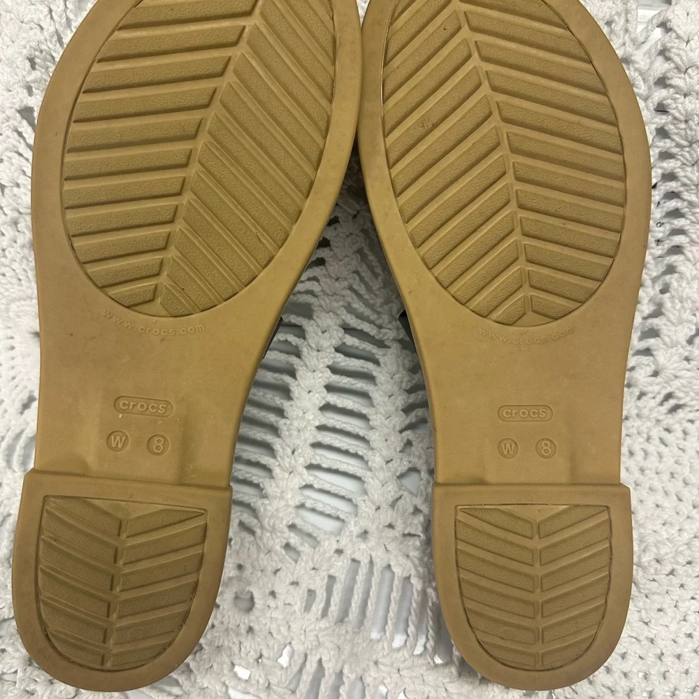 CROCS Black and Tan Strappy Sandals - Picture 5 of 5